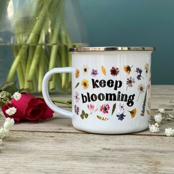 Keep Blooming Pressed Flower Enamel Mug, 4 of 7