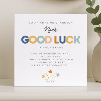Good Luck In Your Exams Card For Grandson, 7 of 8