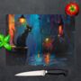 Nocturnal Guardian Textured Glass Chopping Boards, thumbnail 1 of 8