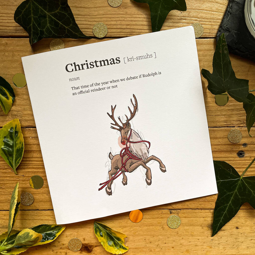 Reindeer Christmas Definition Card, 1 of 5