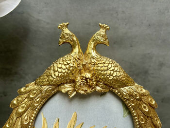 Aged Gold Coloured Peacock Photo Frame – 6x4 Inch Freestanding, 8 of 12