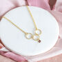 30th Birthday Gold Plated Circles Birthstone Necklace, thumbnail 5 of 10