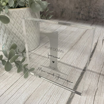 Personalised Acrylic Block First Anniversary Gift, 5 of 6
