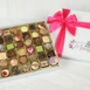 Luxury Mother’s Day 36 Chocolate Selection. White Box And Cerise Ribbon, thumbnail 1 of 3