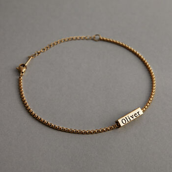 Personalised Mens Bar Chain Bracelet Gift, 4 of 6