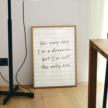 Personalised Music Lyrics Print | Custom Quote Wall Art, 3 of 7
