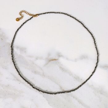 Pyrite Gemstone Beaded Necklace, 5 of 6