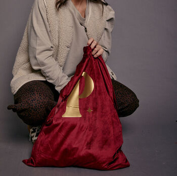 Personalised Initial Luxury Velvet Style Gift Bag, 6 of 6