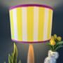 Carnival Lampshade In Sunshine Yellow Deckchair Stripe, thumbnail 3 of 9