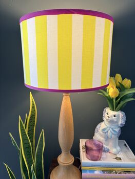 Carnival Lampshade In Sunshine Yellow Deckchair Stripe, 3 of 9