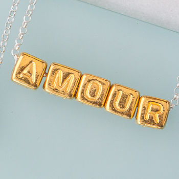'Amour' Cube Necklace, 3 of 5