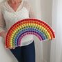 Rainbow Plywood And Wool Pom Pom Decoration, thumbnail 2 of 6