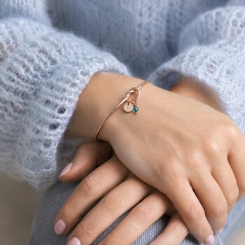 Rose Gold Plated Friendship Knot Bangle, 3 of 10