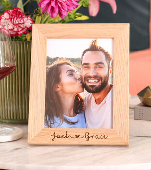 Personalised Couples Wooden Photo Frame New Home Gift, 3 of 5