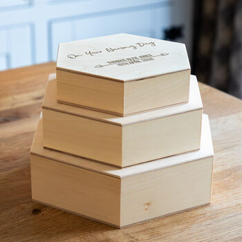 Personalised On Your Christening Baptism Naming Day Hexagon Keepsake Box, 2 of 6
