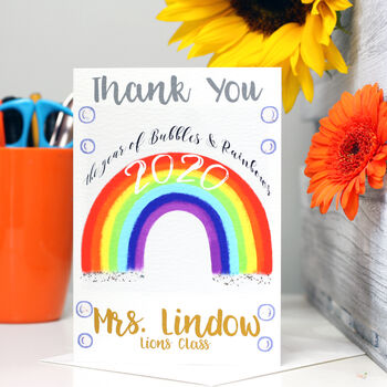Rainbow Bubbles Thank You Card, 3 of 9