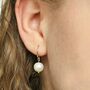 Silver Ivory Fresh Water Pearl Drop Earrings, thumbnail 2 of 3