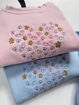 Cat Heart Embroidered Sweatshirt, 2 of 5