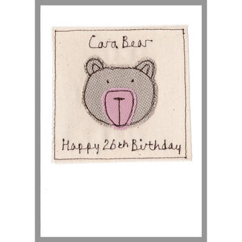 Personalised Bear 1st Or Any Birthday Card For Girl, 7 of 11