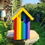 Rainbow Stripe Personalised Bird Box, thumbnail 1 of 6