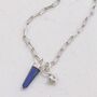 The En Pointe Duo Lapis Lazuli Necklace, Silver, thumbnail 3 of 8