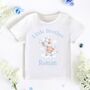 Personalised ‘Little Brother’ Teddy Bear Print Baby T Shirt, thumbnail 1 of 2