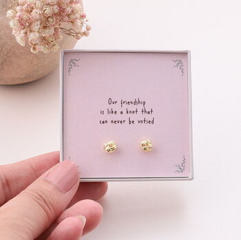 Gift Boxed Friendship Knot Earrings, 8 of 8