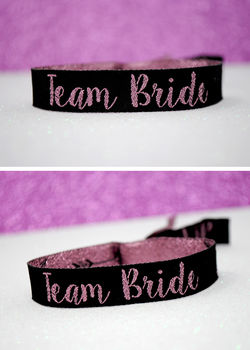 Team Bride Rose Gold Hen Party Wristbands, 3 of 5