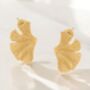 Gold Plated Julia Gingko Leaf Stud Earrings, thumbnail 1 of 3