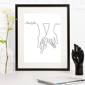 Mrs And Mrs Hands Together Wedding Print, 5 of 7