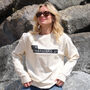 'Disorganised Af' Embossed Label Sweatshirt Jumper, thumbnail 1 of 6