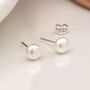 Sterling Silver White Freshwater Pearl Stud Earrings, thumbnail 1 of 10