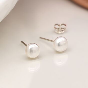 Classic Sterling Silver White Freshwater Pearl Stud Earrings, 3 of 6