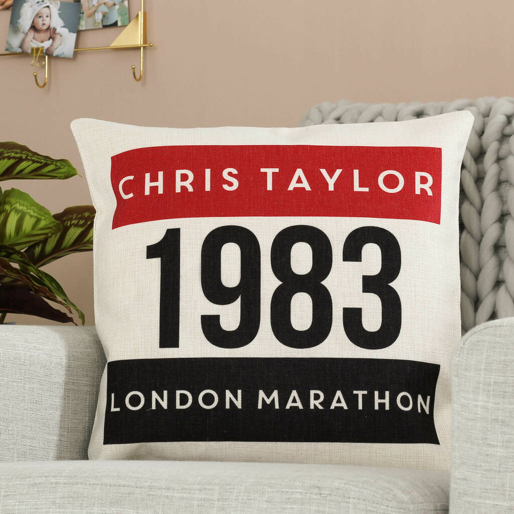 Personalised Marathon Cushion, 1 of 4
