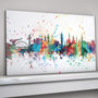 Glasgow Skyline Cityscape Paint Splashes Print, thumbnail 1 of 5