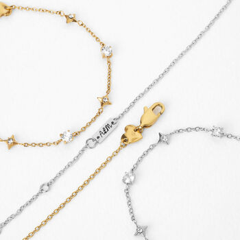 Petite Woman's Personalised Gold Cosmic Star Bracelet, 2 of 12