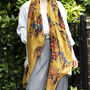 Gold Effect Summer Florals Print Scarf, thumbnail 4 of 11