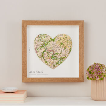 Personalised Map Location Heart Engagement Gift, 3 of 9