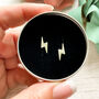 Large Silver Lightning Bolt Earrings In A Gift Tin, thumbnail 2 of 10