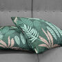 Green Decorative Pillow Cover With Tropical Leaves, thumbnail 4 of 7