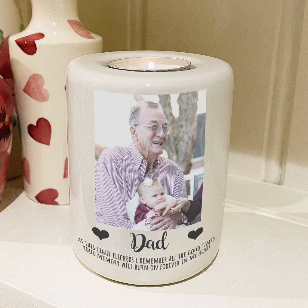 Personalised Photo Memorial Tealight Holder By Love Lumi Ltd