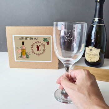 Personalised 40th Birthday Gift Wine Glass, 4 of 5