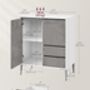 Sideboard With Drawers Doors Modern Storage Cabinet, thumbnail 2 of 7