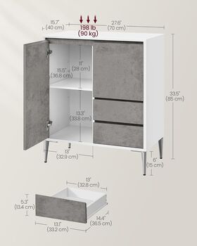 Sideboard With Drawers Doors Modern Storage Cabinet, 2 of 7