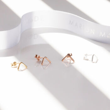 Chevron Curved Bar Stud Earrings, 3 of 6