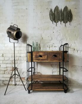 Reclaimed Wood And Iron Cart, 4 of 6