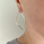 Outline Leaf Hoop Stud Earrings In Silver, thumbnail 6 of 6