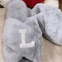 Personalised Diamante Fluffy Faux Fur Slippers, thumbnail 10 of 10