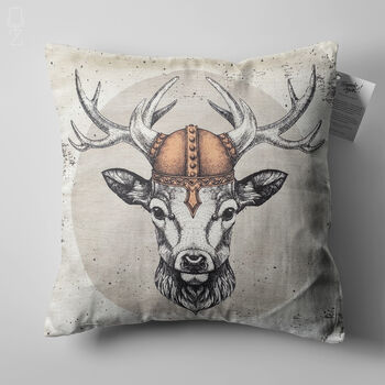 Fallow Deer With Helm Decorative Pillow Cover, 5 of 7