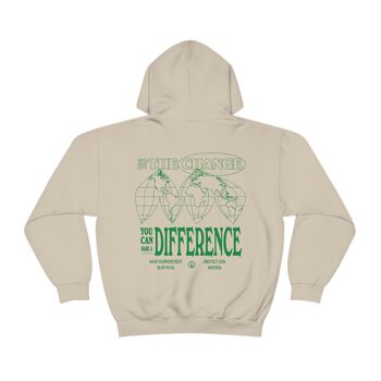 'Be The Change' Retro Style Environmental Hoodie, 7 of 12